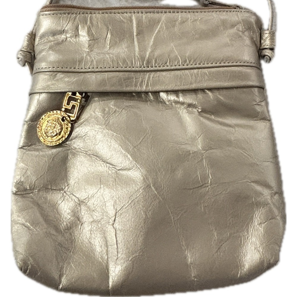 Oh! Ashley Genuine Leather Crossbody / Clutch – Metallic Gold – Made in USA